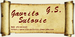 Gavrilo Šulović vizit kartica